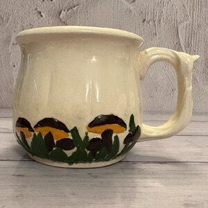 Vintage Mushroom Mug, Retro 1975 Duncan Ceramics Coffee Cup (SKU: 223MI)